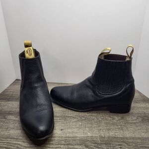VTG Visconti Ankle Boots Black Leather Chelsea MEX 26.5 US 8